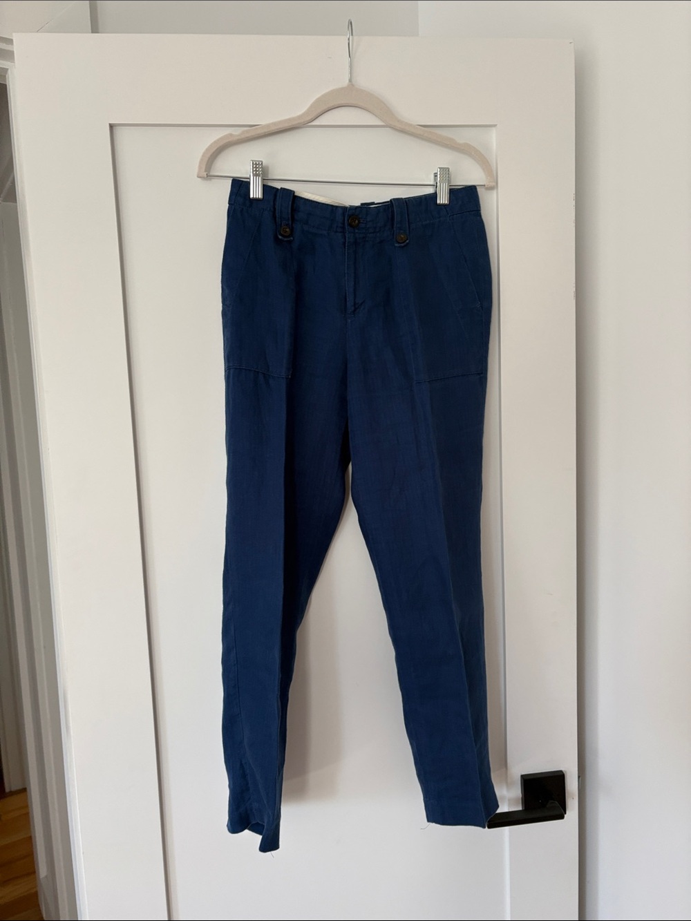 J. Crew women's navy blue linen  cropped pants